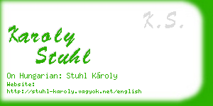 karoly stuhl business card